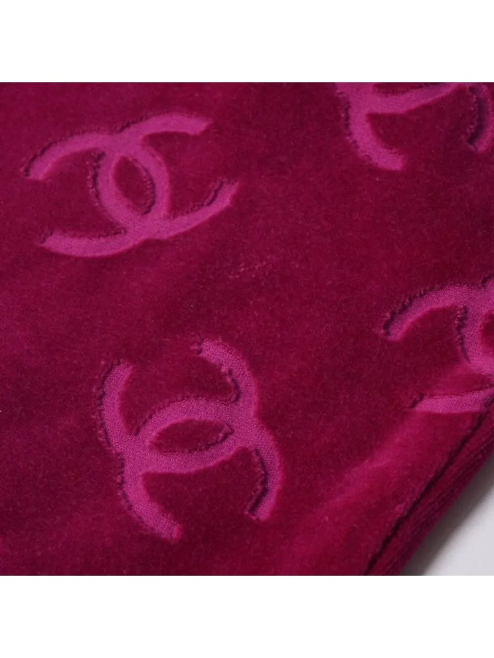 Chanel Vintage Velour Pants CC Logo Pink Archive Karl Lagerfeld
